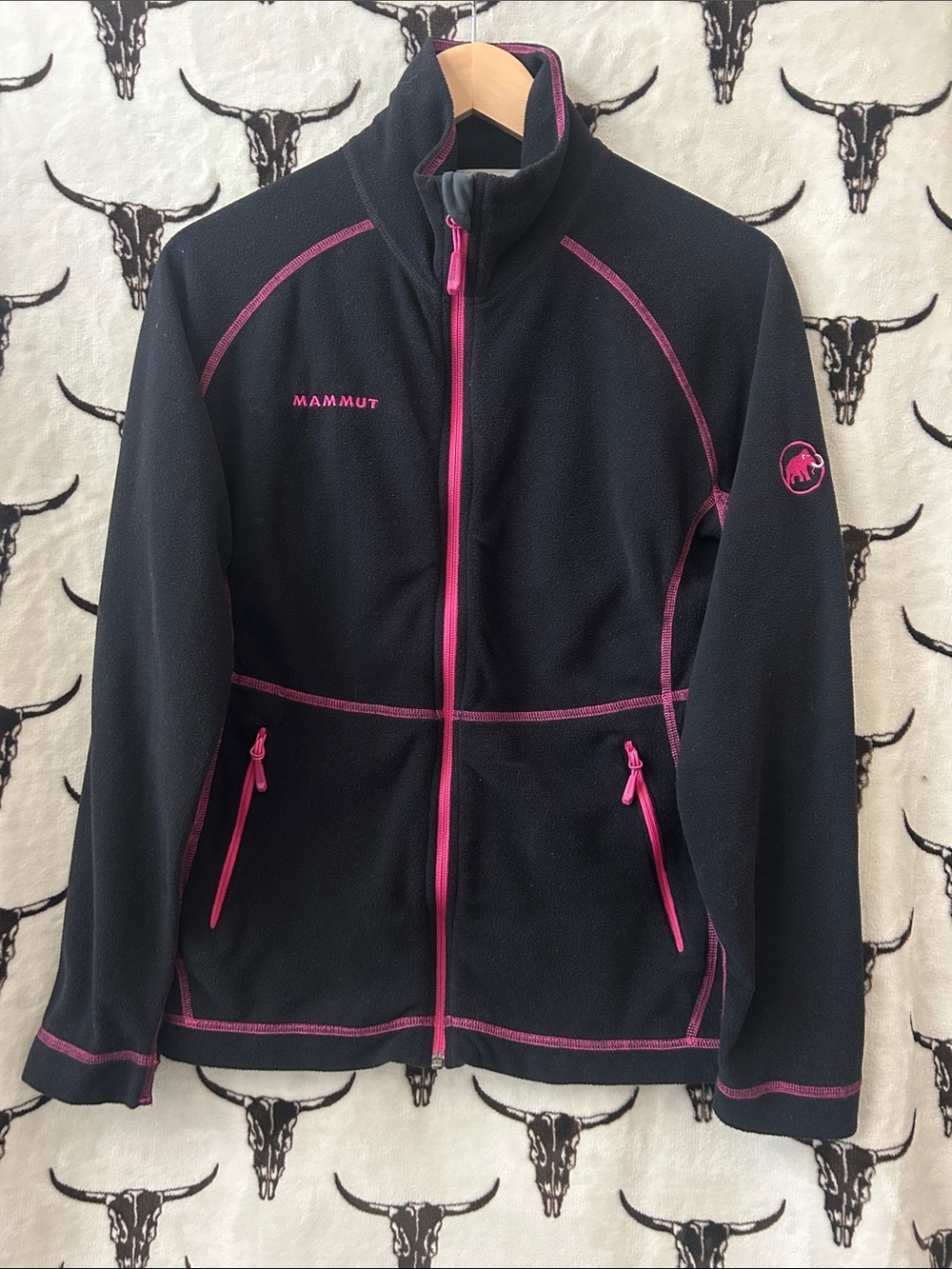Mammut Women’s Black Pink Full Zip Fleece Jacket Medium